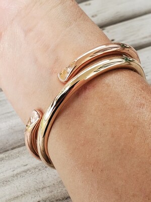 Smooth Chunky Stacking Bangle Bracelet | Create Your Set of Heavy Bangles from Copper or Bronze - image2